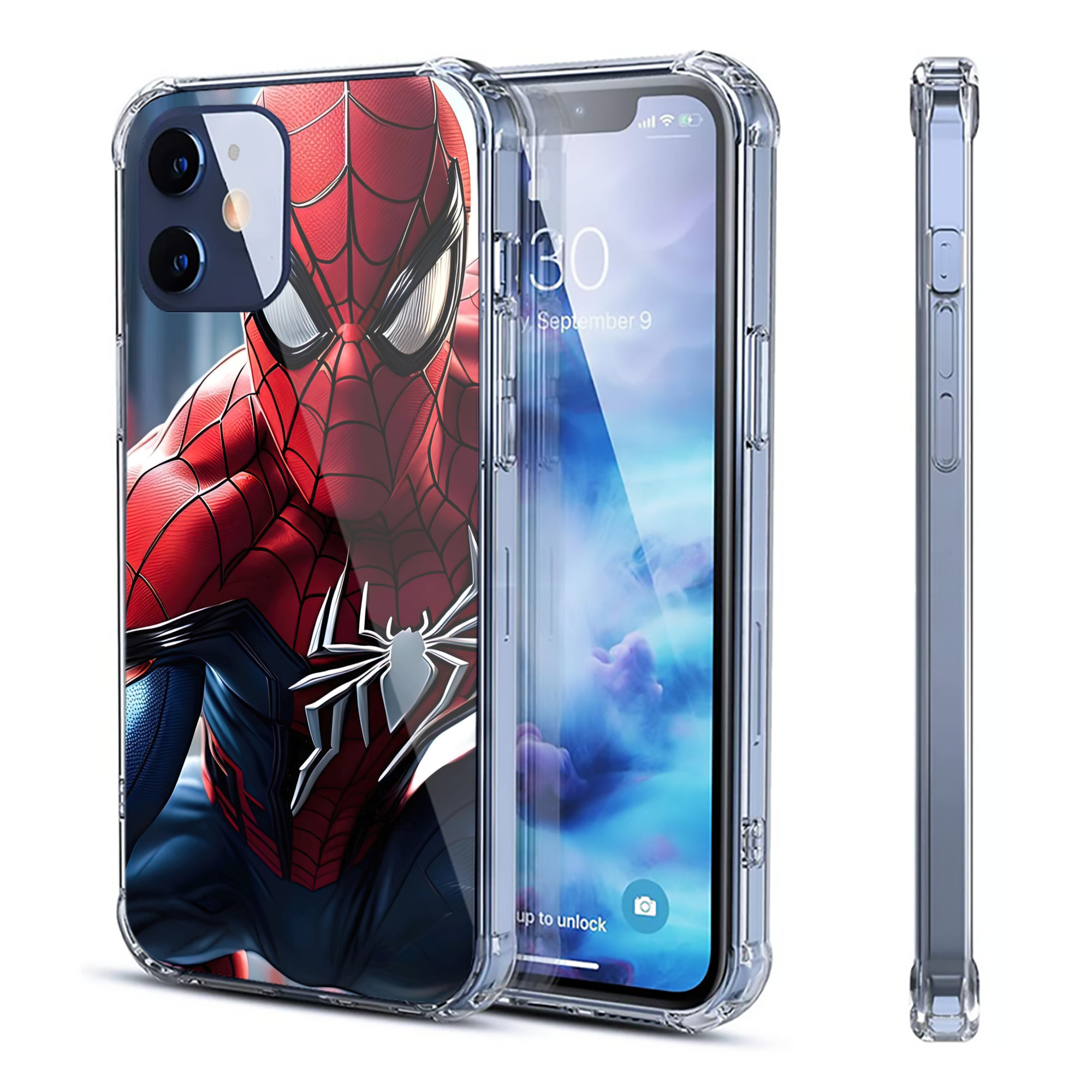 （画像用） Spider Man スパイダーマン 【iPhone 12シリーズ対応】透明スマホケース（クリアソフトケース）